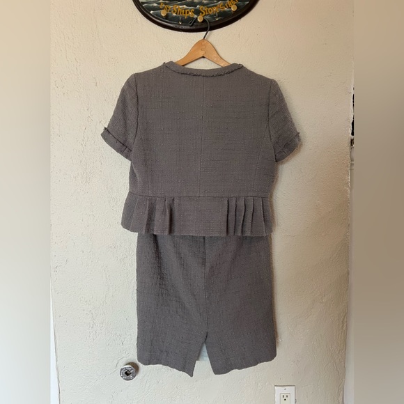 J.Crew Two Piece Suiting Cotton Boucle Tweed jacket and Pencil Skirt Suit - Picture 9 of 14